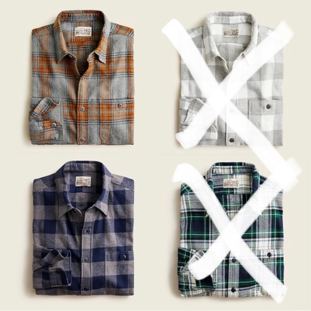 J. Crew Men's Plaid Flannel Shirt - Blue Only